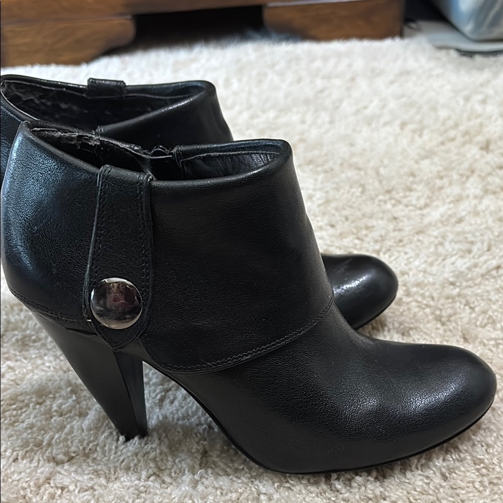 Black Leather Ankle Boots